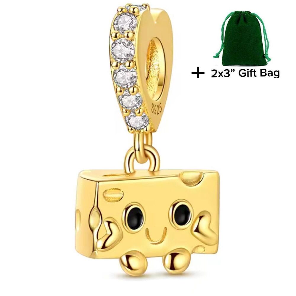 Cheese Dangle Charm | 925 Silver | Brand New